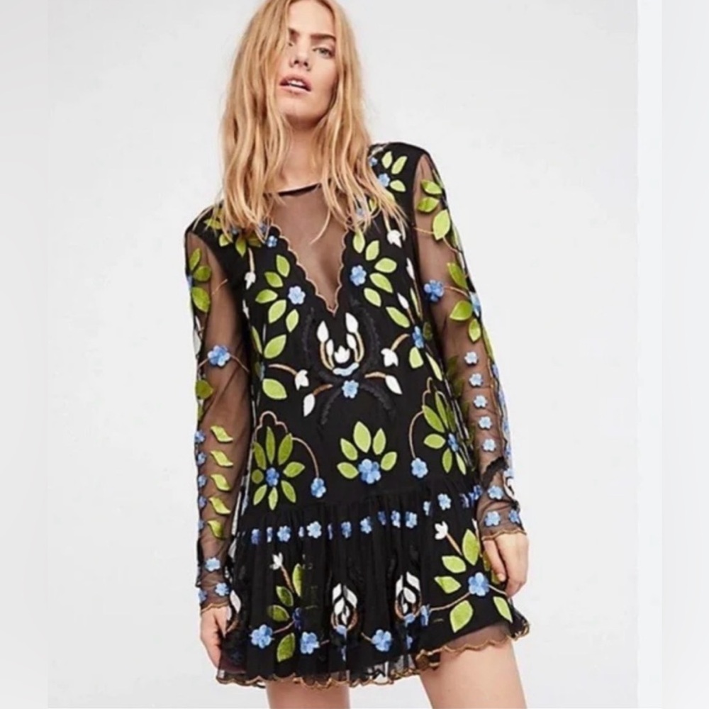 Free People Hearts Are Wild Mini Dress XS NWT